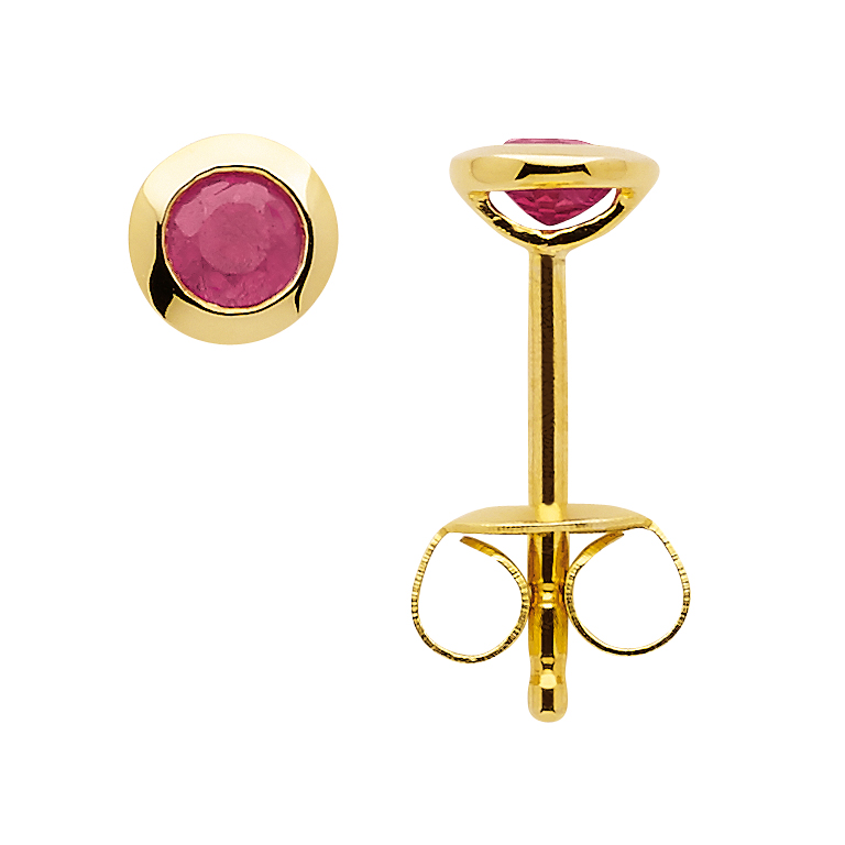 Ohrstecker mit Rubin aus 585 Gold