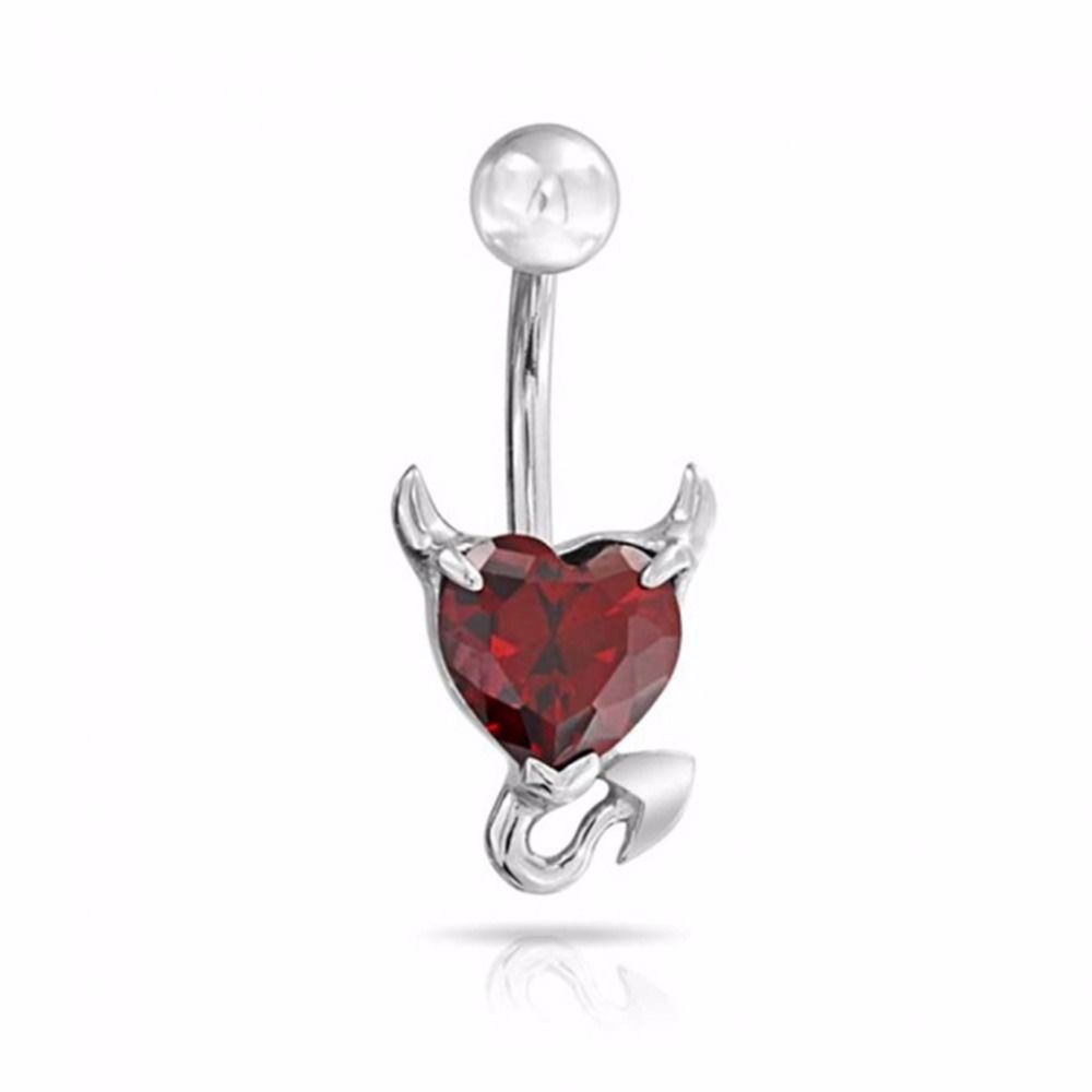 Herz Bauchnabelpiercing mit Zirkonia