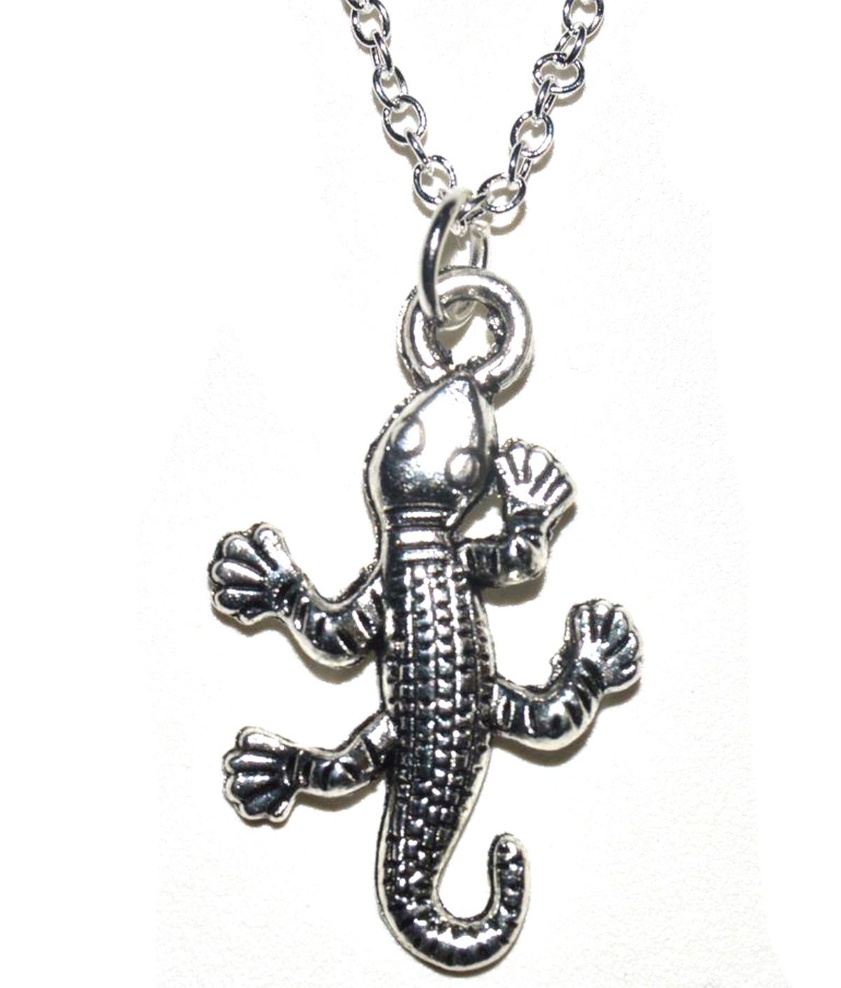 Gecko / Salamander Anhänger mit Silber Kette 45cm