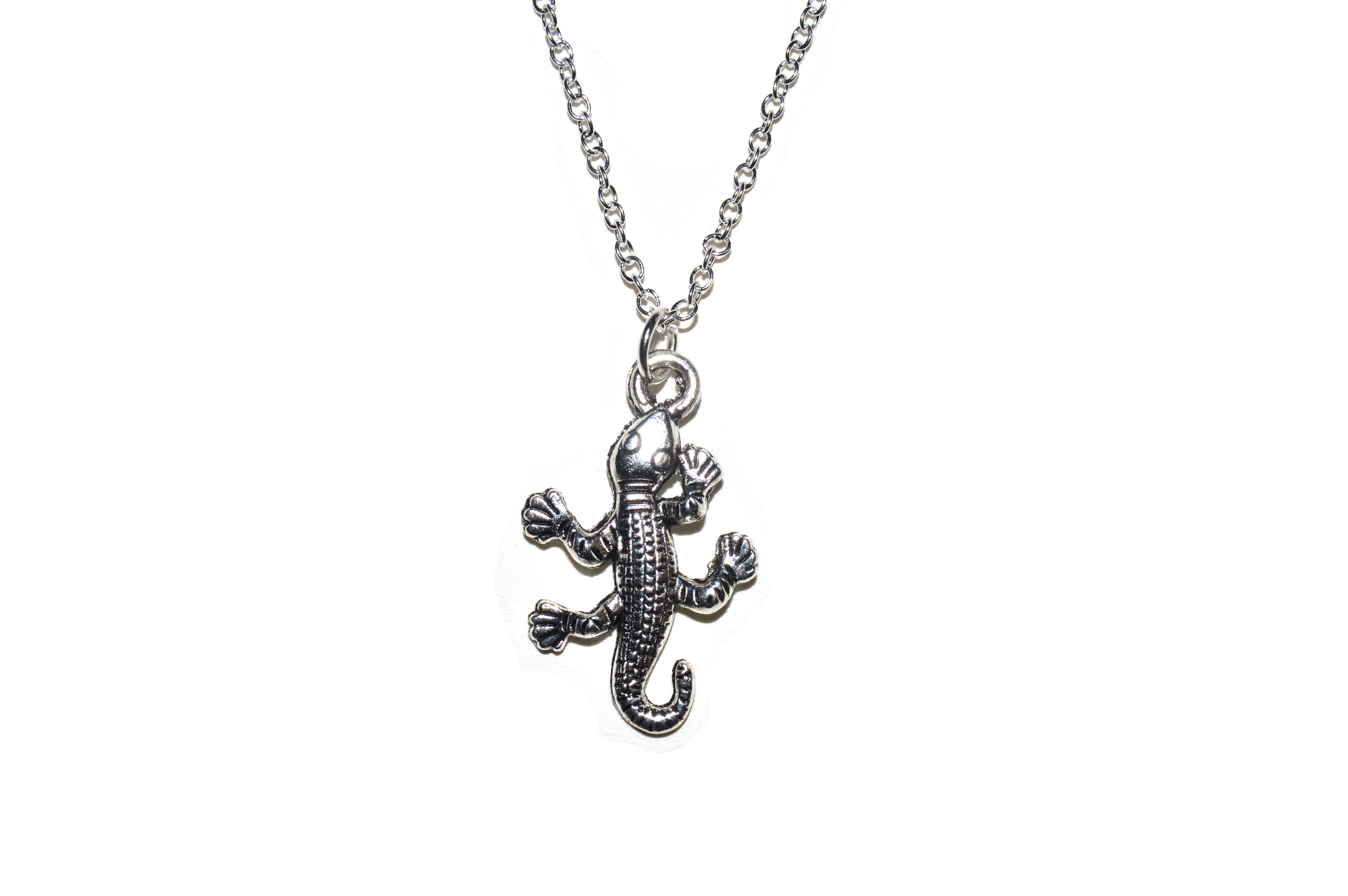 Gecko / Salamander Anhänger mit Silber Kette 45cm