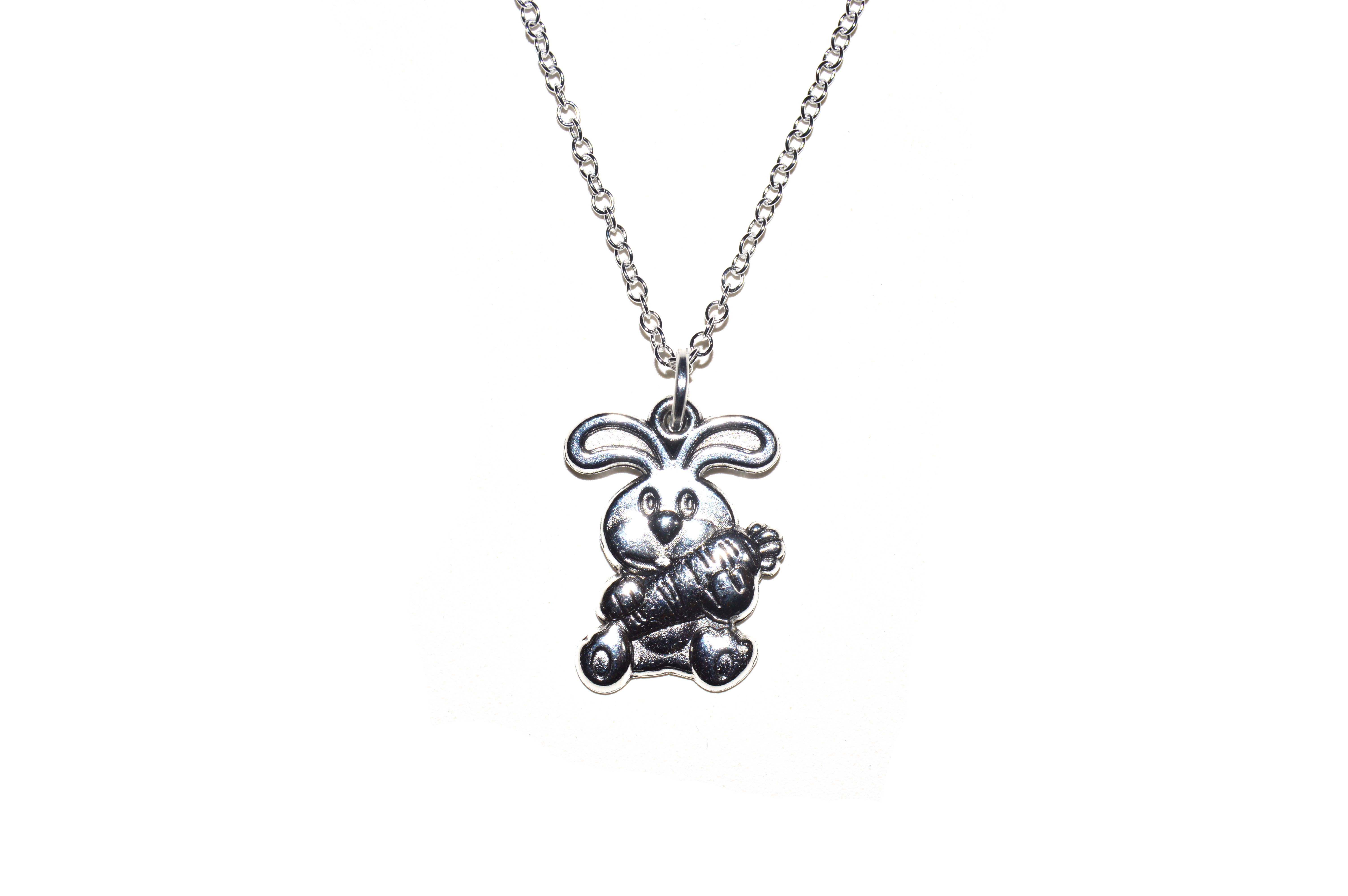 Hase Anhänger mit Silber Kette 45cm