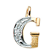 Buchstabenanhänger G mit Zirkonia aus 585 echt Gold 14 Karat